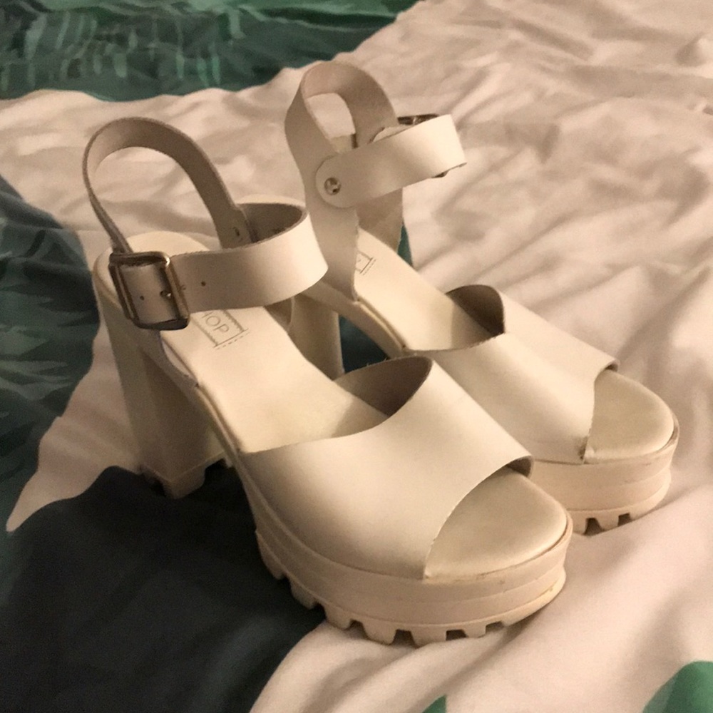 Topshop white platforms